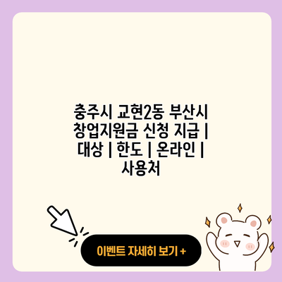 충주시 교현2동 부산시 창업지원금 신청 지급 대상 한도 온라인 사용처 resized