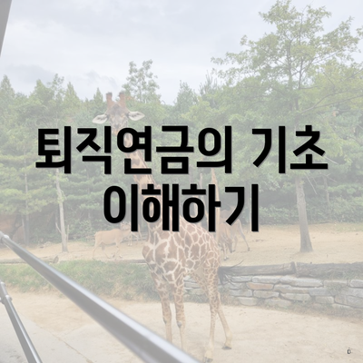 퇴직연금의 기초 이해하기