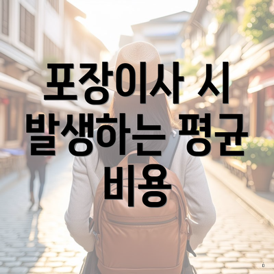 포장이사 시 발생하는 평균 비용