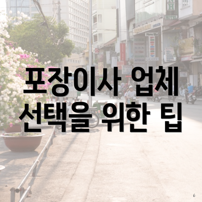 포장이사 업체 선택을 위한 팁