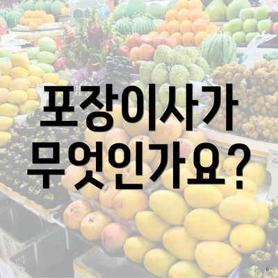 포장이사가 무엇인가요?