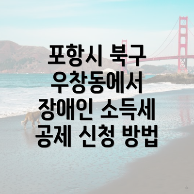 포항시 북구 우창동에서 장애인 소득세 공제 신청 방법