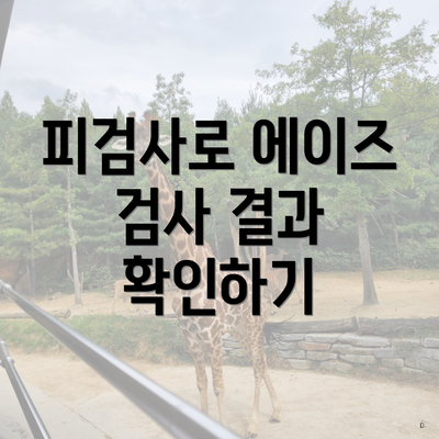 피검사로 에이즈 검사 결과 확인하기