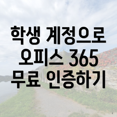 학생 계정으로 오피스 365 무료 인증하기
