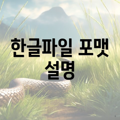 폴라리스 오피스 한글파일 다운로드 방법 4 한글파일 포맷 설명