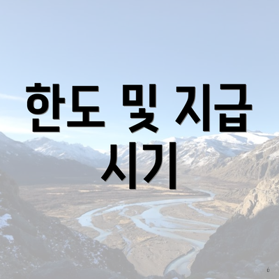 한도 및 지급 시기
