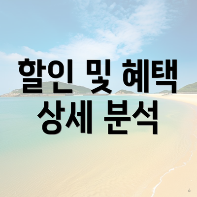 할인 및 혜택 상세 분석