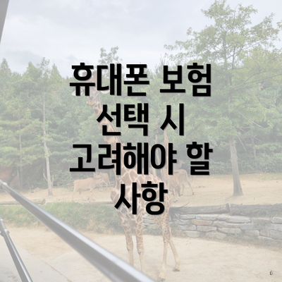 휴대폰 보험종류 4 휴대폰 보험 선택 시 고려해야 할 사항